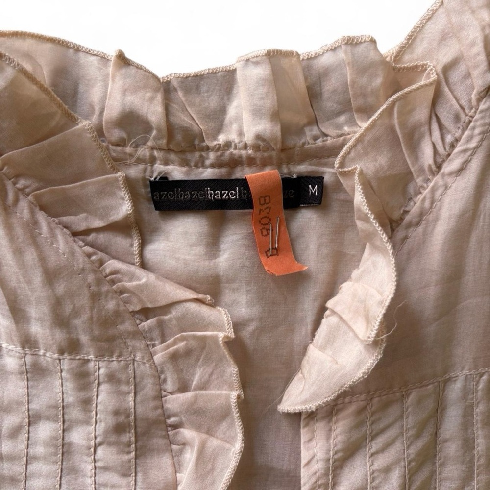 Hazel Ruffled Cream Blouse - Picture 3 of 9